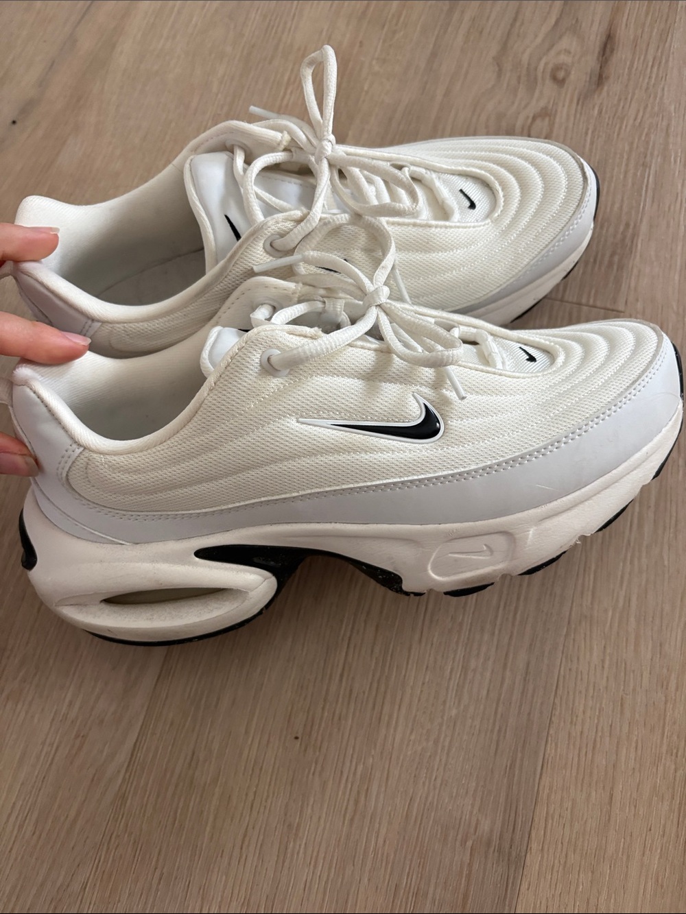 Nike Women’s White and Black Swoosh Casual Sneakers